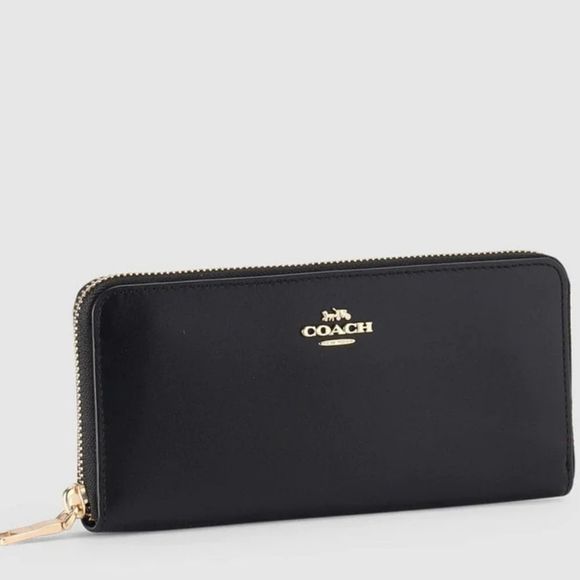 Coach Logo Slim Accordian Zip Leather Wallet - Picture 2 of 12